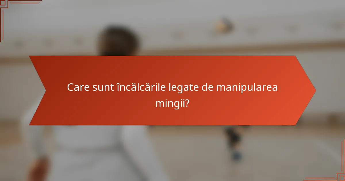 Care sunt încălcările legate de manipularea mingii?