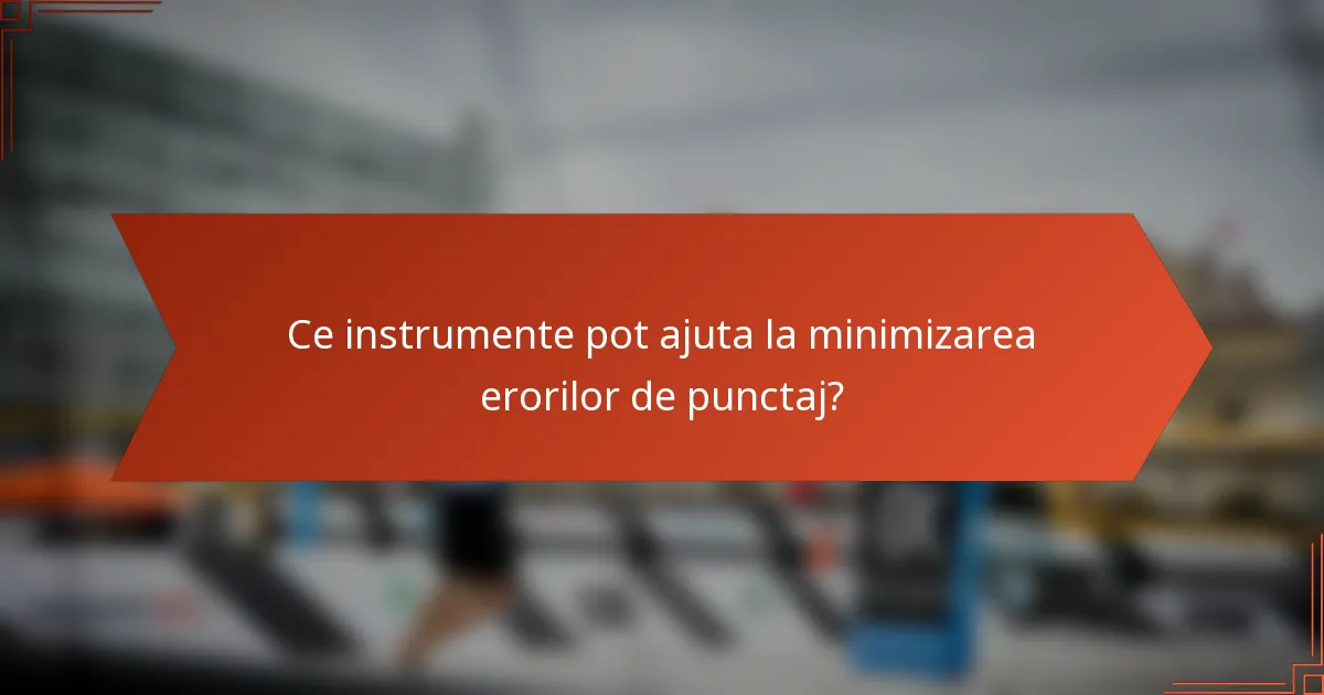 Ce instrumente pot ajuta la minimizarea erorilor de punctaj?