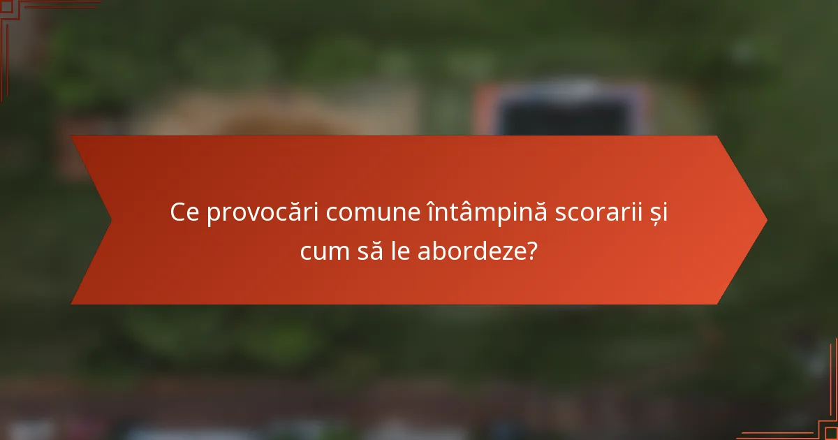 Ce provocări comune întâmpină scorarii și cum să le abordeze?