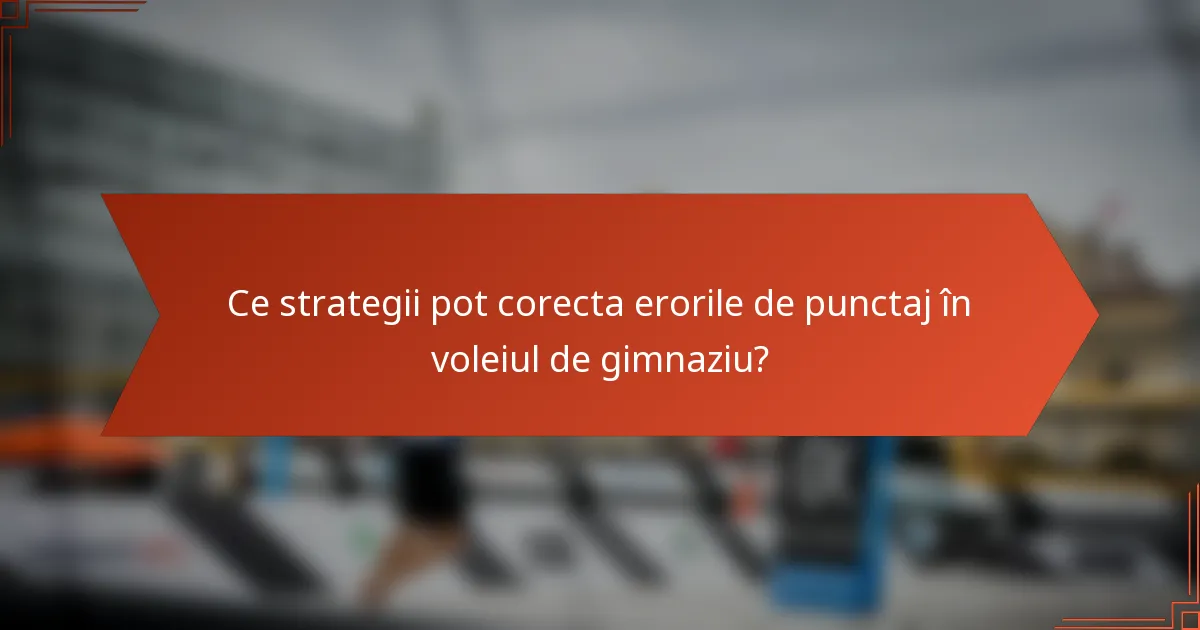 Ce strategii pot corecta erorile de punctaj în voleiul de gimnaziu?