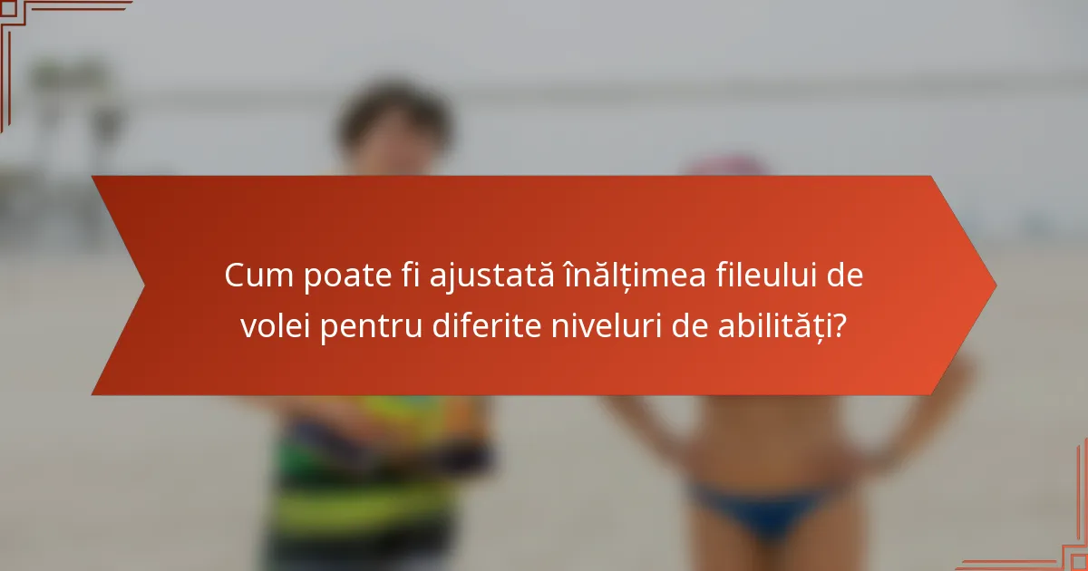 Cum poate fi ajustată înălțimea fileului de volei pentru diferite niveluri de abilități?