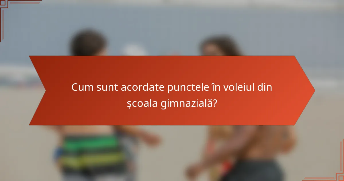 Cum sunt acordate punctele în voleiul din școala gimnazială?